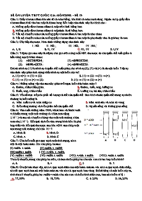 Đề thi thử THPT Quốc gia môn Sinh học - Đề số 19 (Có đáp án)